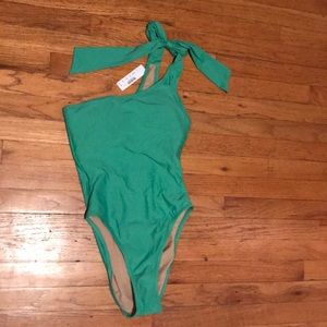 NWT J.Crew Bow-tie one shoulder one-piece swim